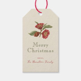 Etiquetas Para Regalos Personalizado Vintage Red Floral
