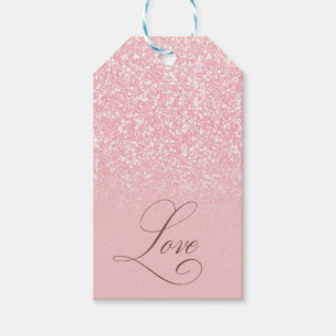 Etiquetas Para Regalos Personalizar Su Nombre Purpurina Rosa Color de amo