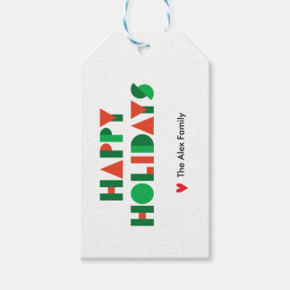 Etiquetas Para Regalos Personalize Colorful Geometric Happy Holidays