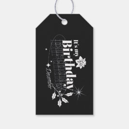 Etiquetas Para Regalos Personalized Black Vintage December Birthday