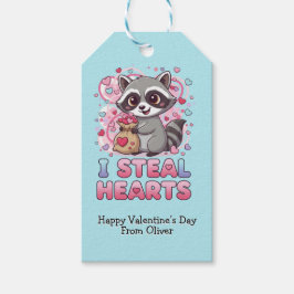 Etiquetas Para Regalos Personalized Cute Raccoon Classroom Valentine