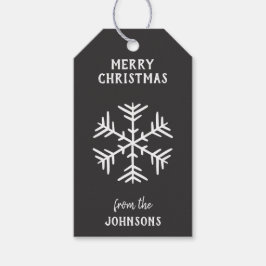 Etiquetas Para Regalos Personalized Family Name Merry Christmas Snowflake