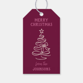 Etiquetas Para Regalos Personalized Family Name Merry Christmas Tree 
