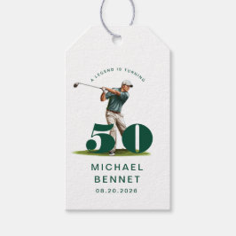 Etiquetas Para Regalos Personalized Green Sports Golf 50th Birthday