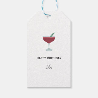 Etiquetas Para Regalos Personalized Happy Birthday Gift Tag with Cocktail