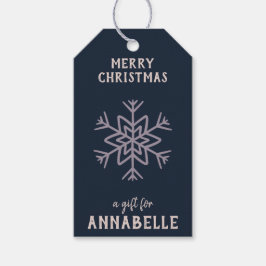Etiquetas Para Regalos Personalized Name Merry Christmas Snowflake