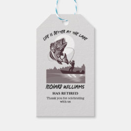 Etiquetas Para Regalos Pesca jubilatoria en el lago Fisherman Vintage