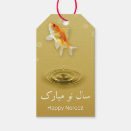 Etiquetas Para Regalos Pescado noruego de Año Nuevo feliz persa