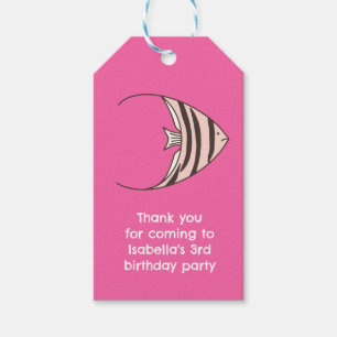 Etiquetas Para Regalos Pescado rosa lindo Gracias