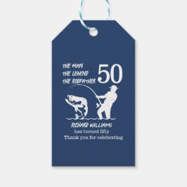 Etiquetas Para Regalos Pescando la leyenda Rodfather cumpleaños número 50