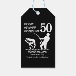 Etiquetas Para Regalos Pescando la leyenda Rodfather cumpleaños número 50