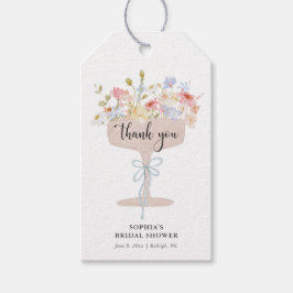Etiquetas Para Regalos Petales y ducha de novia Prosecco Gracias