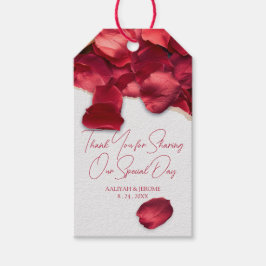 Etiquetas Para Regalos Pétalos de Rosa Roja