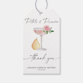 Etiquetas Para Regalos Pétalos y Prosecco - gracias ducha de novia