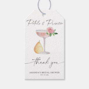 Etiquetas Para Regalos Pétalos y Prosecco - gracias ducha de novia