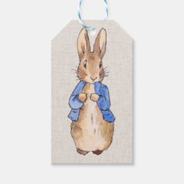 Etiquetas Para Regalos Peter con fondo de línea beige