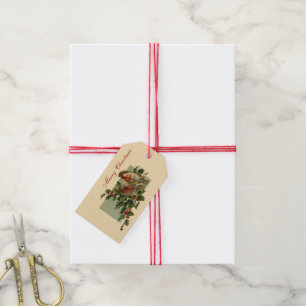 Etiquetas Para Regalos Petirrojos y acebo del navidad