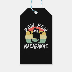 Etiquetas Para Regalos Pew Pew Madafakas Funny Cat Crazy Cat
