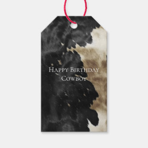 Etiquetas Para Regalos Piel de vaca Black Champagne Gold