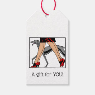Etiquetas Para Regalos Piernas Art Deco Mujeres Galgo Whippet Perro R