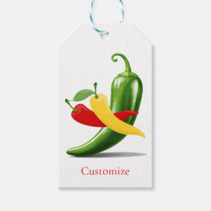 Etiquetas Para Regalos Pimiento de chile verde amarillo rojo Thunder_Cove