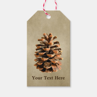 Etiquetas Para Regalos Pine Cone En Papel Marrón