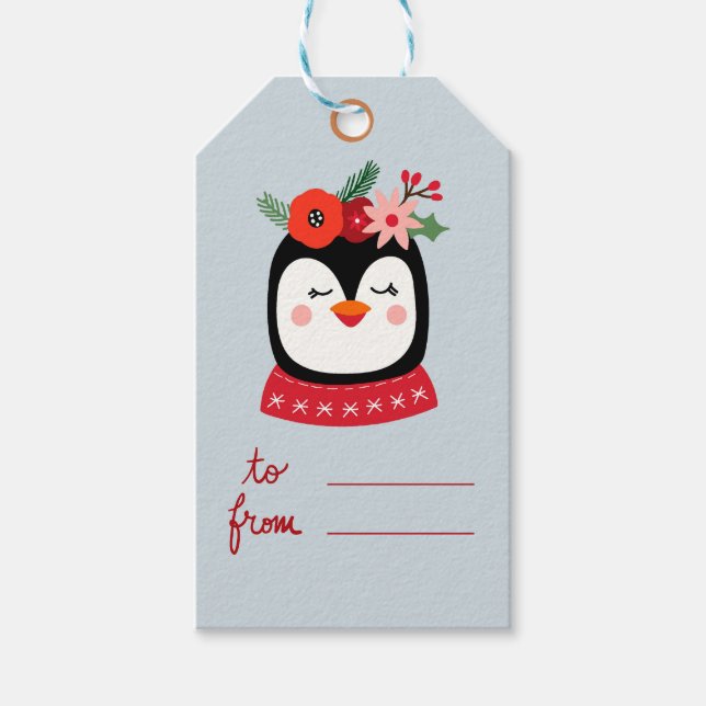Etiquetas Para Regalos Pingüino (Anverso)