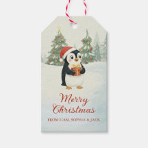 Pinguino Navideño Bosque Agua Fuerte Adorable