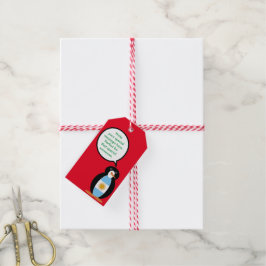 Etiquetas Para Regalos Pingüino Señora Hablando Bandera Argentina 