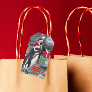 Etiquetas Para Regalos Pingüinos con festividad de sombreros rojos