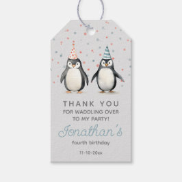 Etiquetas Para Regalos Pingüinos fiestas, acuarela, cumpleaños de niños