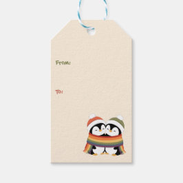 Etiquetas Para Regalos Pingüinos Orgullosos Acogedores Navidad