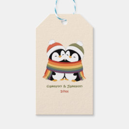 Etiquetas Para Regalos Pingüinos Orgullosos Navideños Personalizados