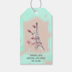 Etiquetas Para Regalos Pink and Neo Mint franceses