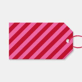 Etiquetas Para Regalos Pink and Red Christmas Peppermint Stripes 