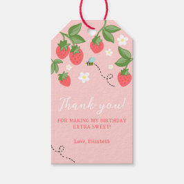 Etiquetas Para Regalos Pink Berry Sweet Strawberry Birthday Favor 
