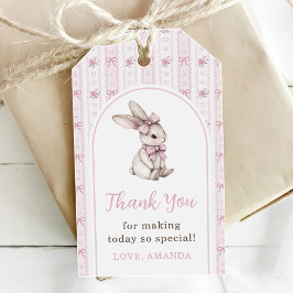 Etiquetas Para Regalos Pink Bow Bunny Vintage Rabbit 1st Birthday