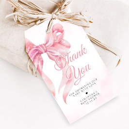 Etiquetas Para Regalos Pink Bow Girl Baby Shower Favor Tags