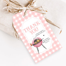 Etiquetas Para Regalos Pink Burger BBQ Baby Shower Favor Tags