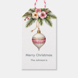 Etiquetas Para Regalos Pink Christmas Ornament Holiday