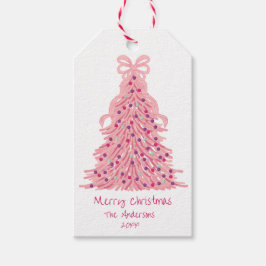 Etiquetas Para Regalos Pink Christmas Tree Pink Bow