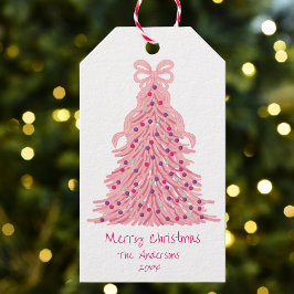 Etiquetas Para Regalos Pink Christmas Tree Pink Bow