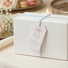 Etiquetas Para Regalos Pink Coquette Bow Baby Shower