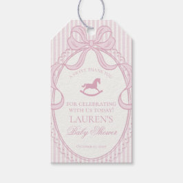 Etiquetas Para Regalos Pink Coquette Bow Rocking Horse Baby Shower Favors