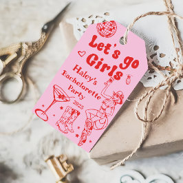 Etiquetas Para Regalos Pink Disco Cowgirl Rodeo Bachelorette
