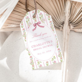 Etiquetas Para Regalos Pink Floral Grandmillennial Bridal Shower