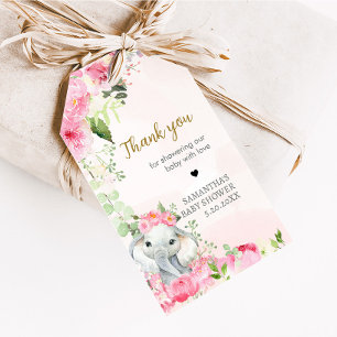 Etiquetas Para Regalos Pink Floral Little Peanut Baby Shower Favorito Tag