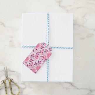 Etiquetas Para Regalos Pink Floral Pattern with Elegant Blossoms
