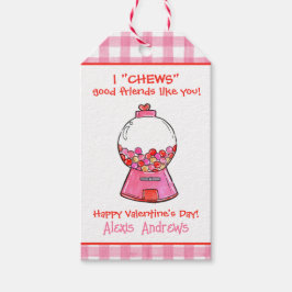 Etiquetas Para Regalos Pink Gingham Gumballs Valentine
