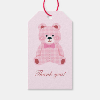 Etiquetas Para Regalos Pink Gingham Teddy
